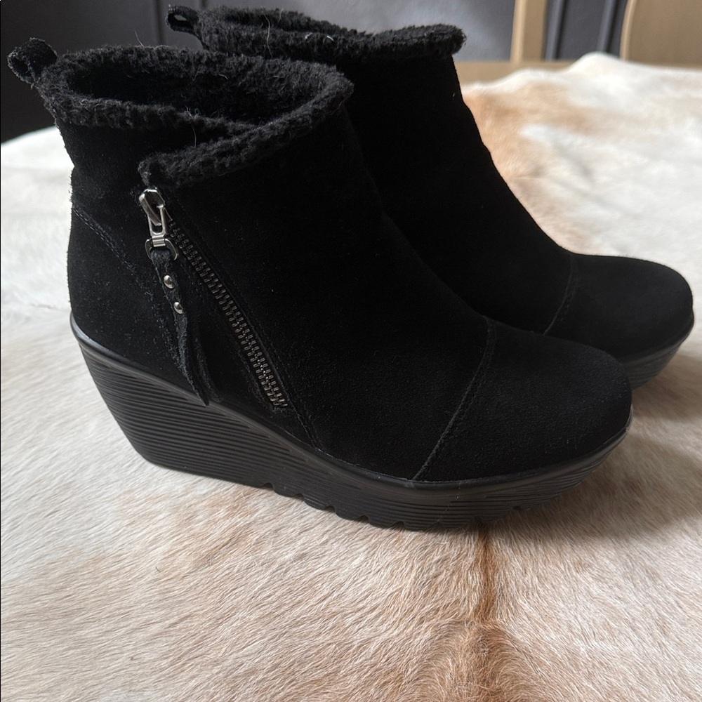 Women's Black Wedge Ankle Boots
